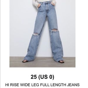 TIKTOK FAMOUS ZARA JEANS HI RISE WIDE LEG …